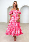 Women Dress Fashion Puff Sleeve Dress