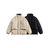 Unisex Coat Loose Winter Cotton Dress Stand Collar