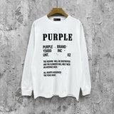 Purple Brand Long Sleeve T-Shirt Fashion Loose Long Sleeve Top