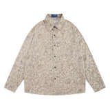 Men Long Sleeved T Shirt Men's Loose Casual Retro Spring and Autumn Lapel Long Sleeve Shirt