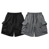 Men Shorts Solid Color Multi-Pocket Workwear Shorts Loose