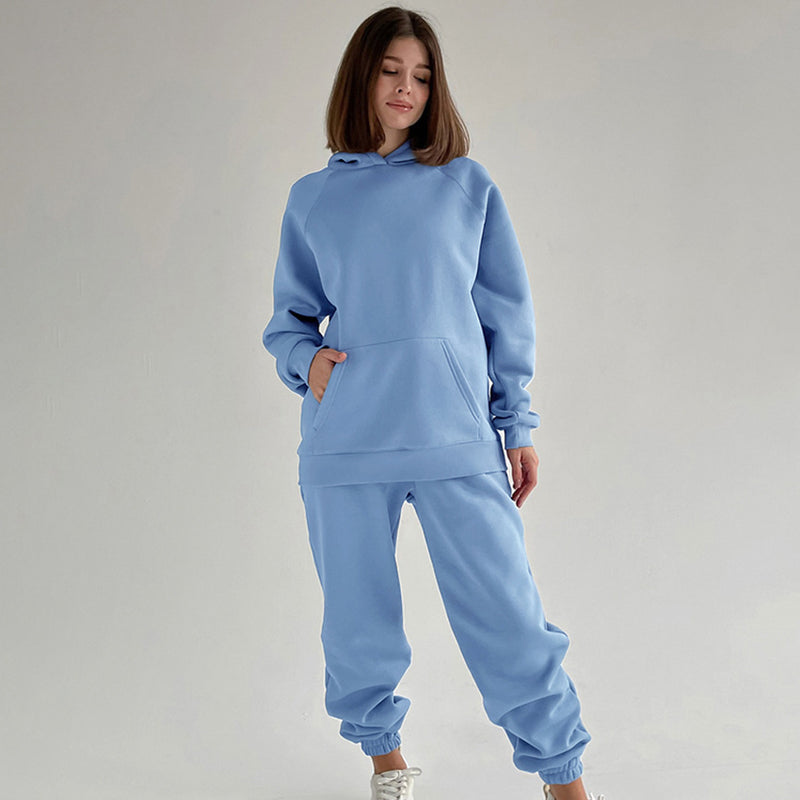 Women Co-Ords Autumn and Winter Loose Casual Hooded Sweater