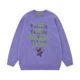 Women Sweater Contrast Color Loose Knitted Sweater