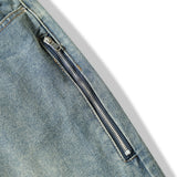Men Jeans Flared Pants Personality Design Stitching Zipper
