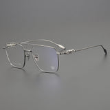 CHH Chrome Hearts Glasses Pure Titanium Ultra Light Wide Large Face Double Beam Myopia Glasses Frame
