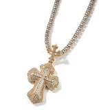 Jewelry ins Wind Cross Hip Hop Necklace Men's and Women's Copper with Zircon Egypt Pieces Crosses St. Valentine's Spectrum