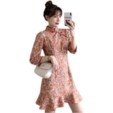 Betty Draper Valentine's Day Dress Vintage Dress Autumn Cheongsam