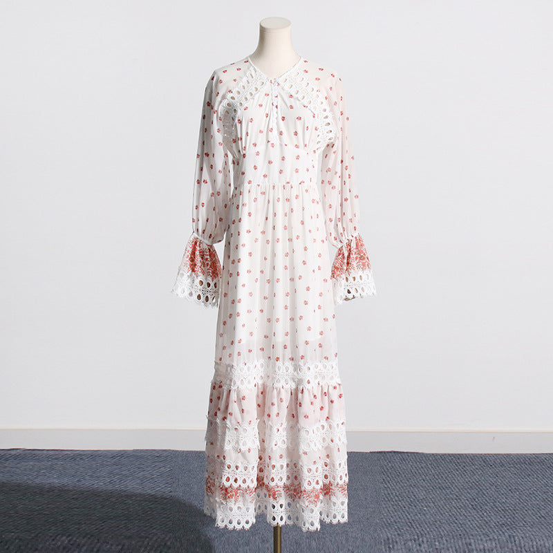 Bohemian Dress French Vintage Style Slightly Flared Dress