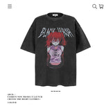 American vintage street T-shirt pure cotton men's and women's summer loose