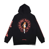 CHH Chrome Heart Hoodie Chrome Hearts Colored Cross Patchwork Sanskrit Graffiti Hooded Sweater