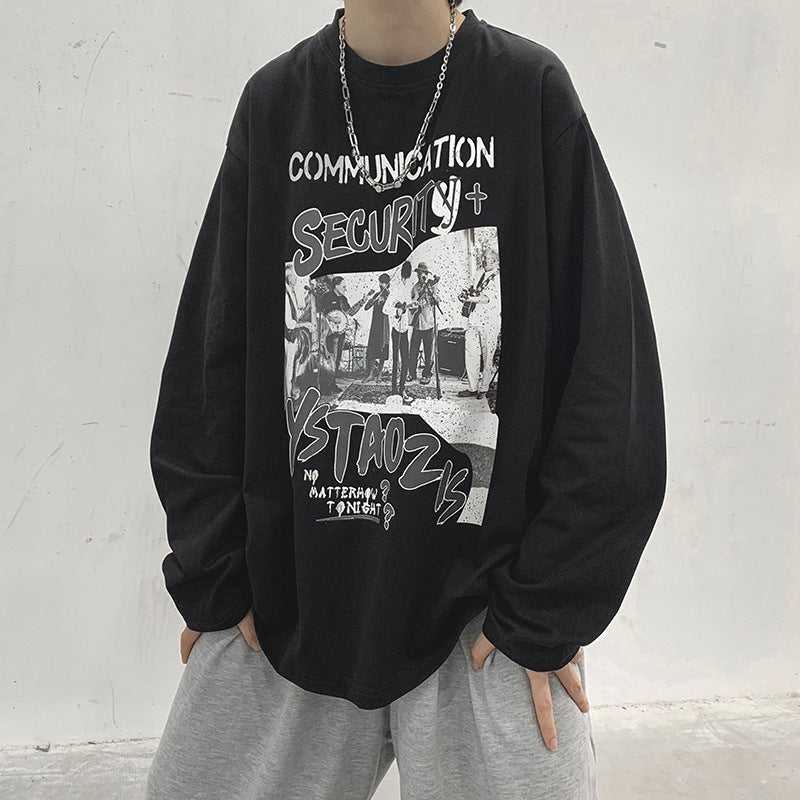 Men T Shirt Loose Creative Printing