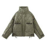 Women Cotton Coat Fashion Casual Stand Collar Coat