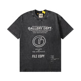 Gallery Dept T-Shirt Alphabet Slogan Printed Retro Washed Short Sleeve T-Shirt