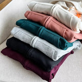 Women Hoodie Loose Solid Color Simple