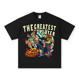 Vintage T-shirts printed short-sleeved t-shirts printed pure cotton washed and old