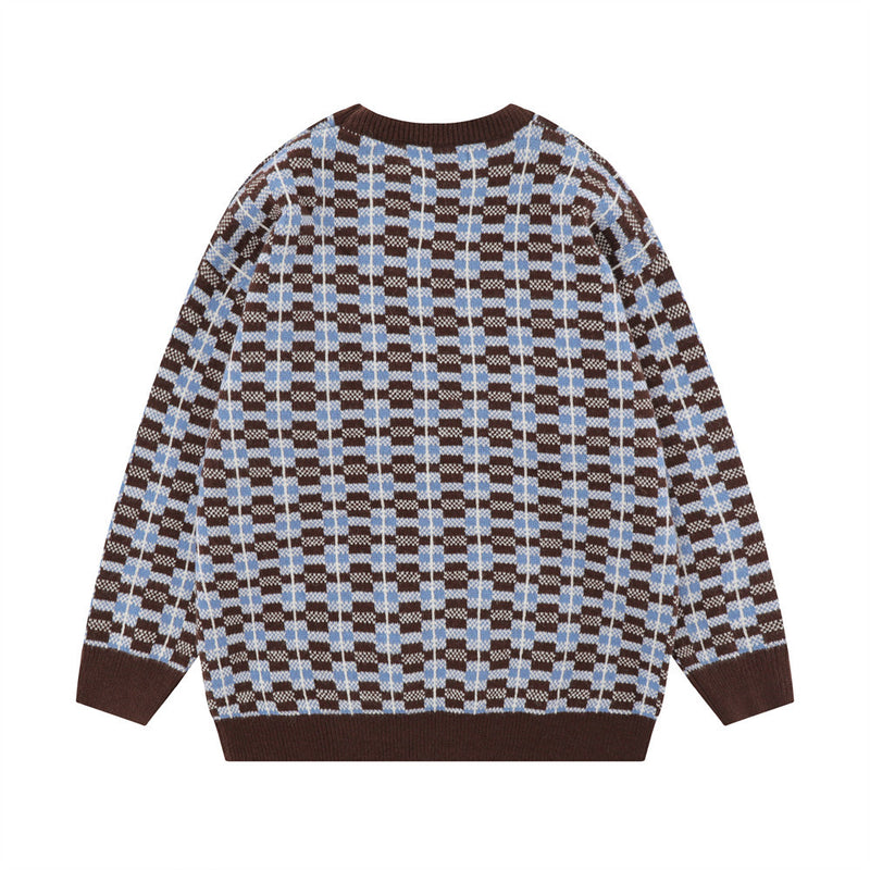 Men Sweater Five-Pointed Star Jacquard Knitted Sweater