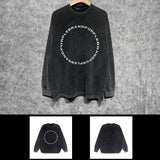 Purple Brand Distressed Long Sleeve Shirt Fashion Distressed Loose Long-sleeved Top