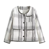 Women Cotton Coat Fashionable All-Match Plaid