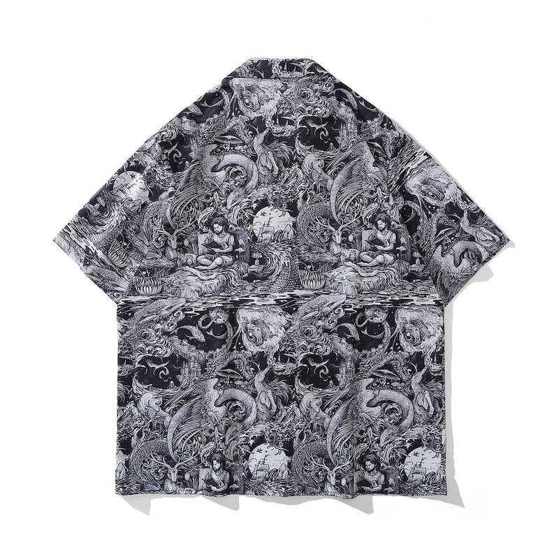 Short Sleeve Shirt Idle Style Loose-Fitting Versatile Blouse