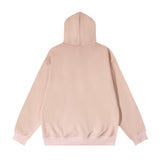 Men Fleece Lined Hoodie Embroidered Letter Hooded Sweaters Menswear Loose Street Coat