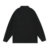 Men Long Sleeve T Shirt Men's Spring and Autumn Loose and Simple Embroidery Cardigan Shirt