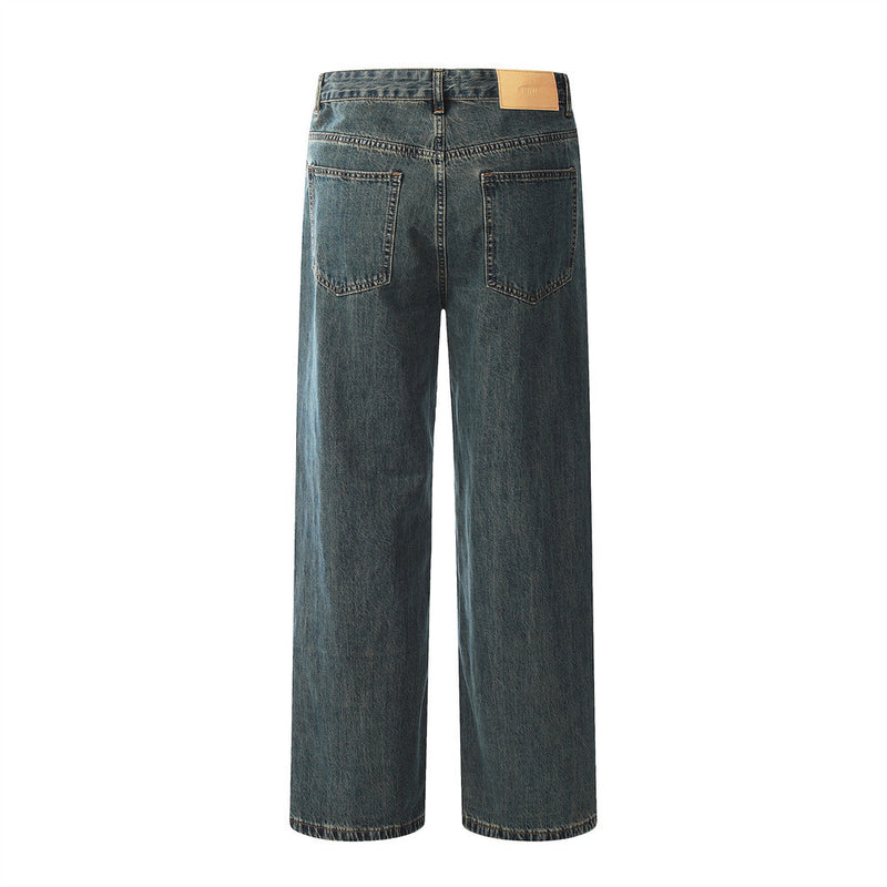 Men Jeans Loose Solid Color Casual