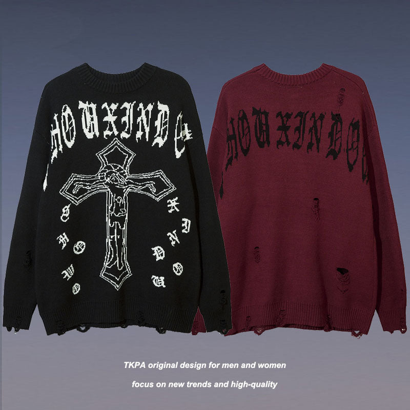Women Sweater Men's and Women's Gothic Style Pullover Couple