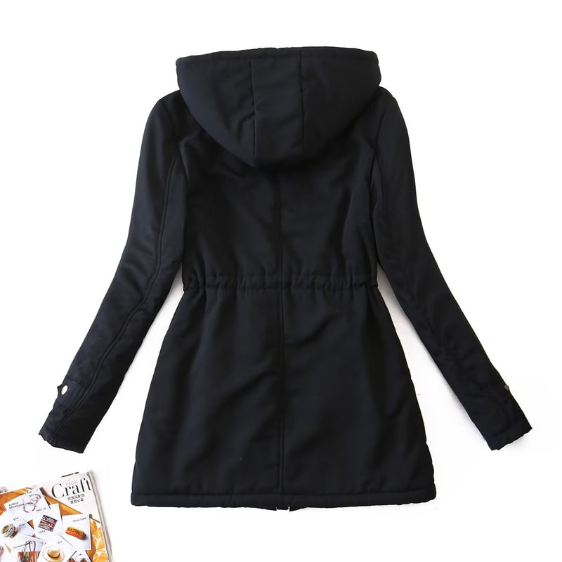 Women Cotton Coat plus Size Plush Hooded Jacket
