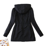 Women Cotton Coat plus Size Plush Hooded Jacket