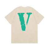 Vlone T Shirt Spring Summer Purple Big V Crew Neck