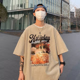 Men T Shirt Summer Heavy Cotton Teenagers