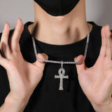 Jewelry Hip Hop Vintage Anhe Cross Pendant Copper Zircon Crosses Spectrum St. Valentine's