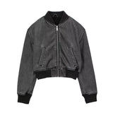 Women Cotton Coat Stand Collar Motorcycle Jacket Leather Coat