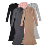 Women Dresses Slim-Fit Long Sleeve Dress