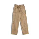 Men Jeans Distressed Cargo Pocket Casual Elastic Waist