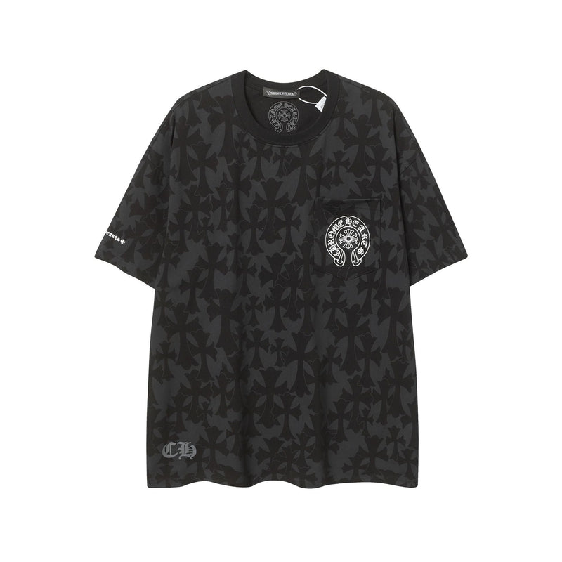 CHH Chrome Heart T Shirts Sanskrit logo embroidery fashion versatile loose T-shirt