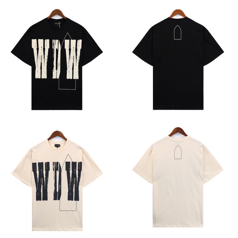 Who Decided War T Shirts Who Decided War Letter Short Sleeve Loose Pop Retro T-Shirt
