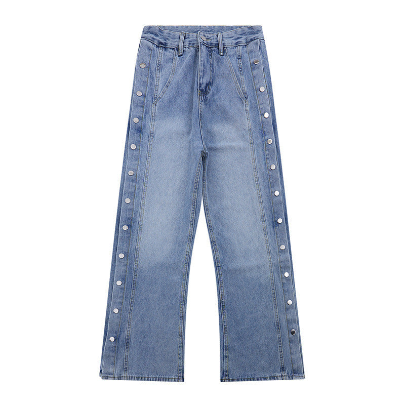 Gallery Dept Pant Washed Distressed Breasted Micro-Pull Denim Trousers