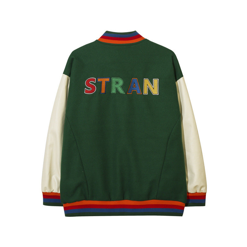 Women Jackets Baseball Uniform Loose Retro Couple Jacket