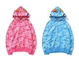 Bathing Ape Hoodie Flame Camouflage Shark Autumn