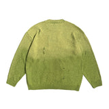 Kapital Sweater Vintage Hida and Macro Cross Ripped round Neck Knitted Pullover Long Sleeve Sweater