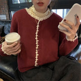 Women Knitted Cardigan Vintage Loose Sweater