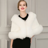 Women Fur Jacket Elegant Plush Shawl