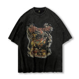 Men T-Shirt Creative Portrait Printing Loose