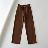 Women Jeans Loose Drooping Chocolate