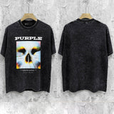 Purple Brand Distressed T Shirts Short Sleeve