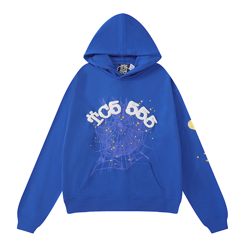 Sp5der Hoodie Puff Print Pure Cotton Suit