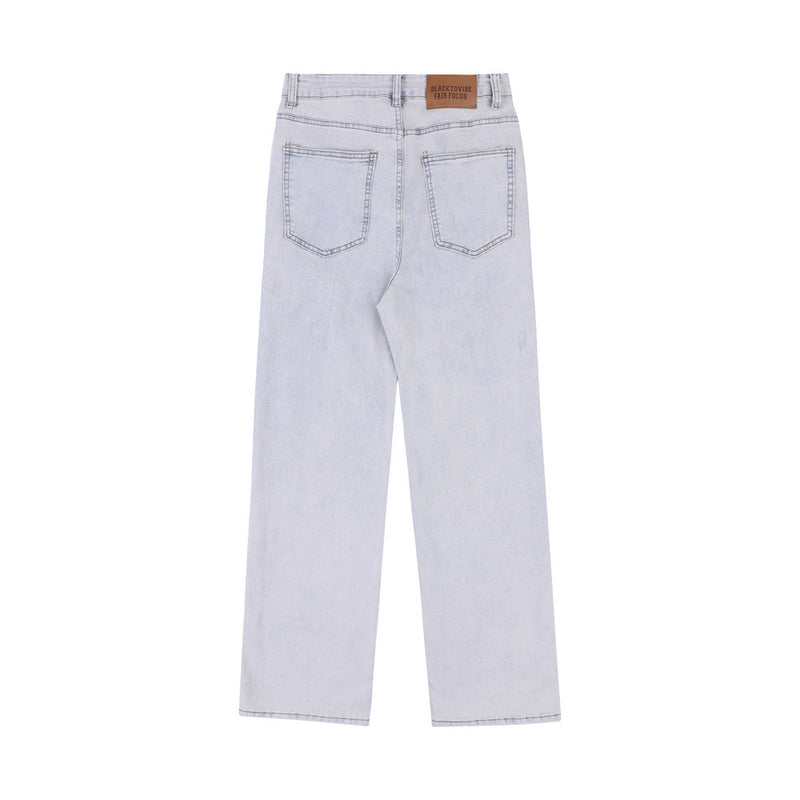 Men Jeans Loose Casual Distressed Pocket