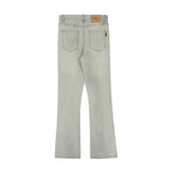 Men Jeans Simple Solid Color Stitching Casual Distressed