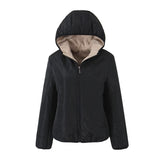 Women Cotton Coat Fleece Hooded Jacket Warm Leisure Fashion